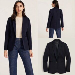 J.Crew Parke Linen Blend Blazer Jacket Navy Womens Sz 18 Classic Career New